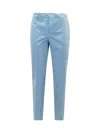 Pt Light Blue Satin Pants In Blue