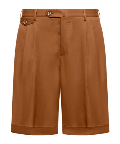 Pt Torino Belt Loop Shorts In Brown