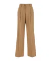 Pt Torino Pantalone Palazzo In Misto Lyocell Cammello Donna In Brown