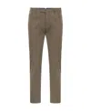 Pt Torino Sage Green Cotton And Silk Trousers In Green