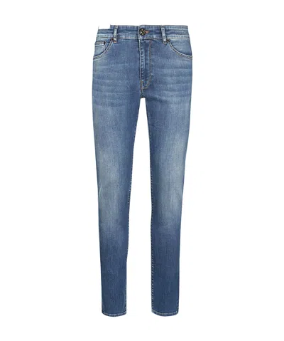Pt Torino Belt Ring Denim Trousers In Blue