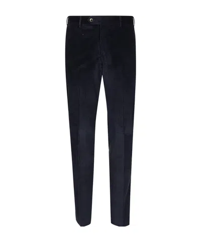 Pt Torino Elastic-waistband Corduroy Trousers In Blue