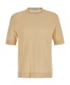 Pt Torino Cotton-silk Short-sleeved Sweater In Nude