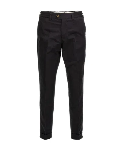 Pt Torino Cropped Tapered Trousers In Black