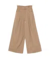 Pt Torino Light Brown Drawstring Rope Trousers In Nude