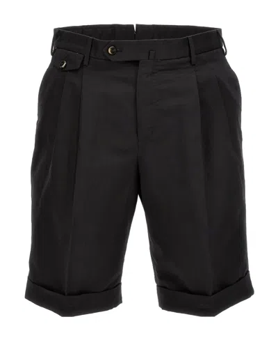 Pt Torino Pleated Shorts In Black