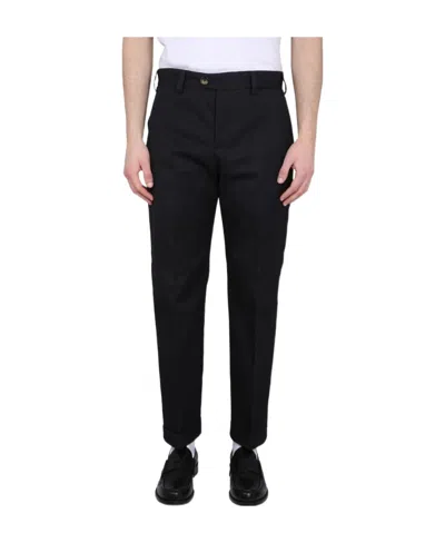 Pt Torino Pressed-crease Straight-leg Trousers In Black