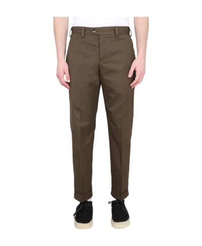 Pt Torino Pressed-crease Straight-leg Trousers In Brown