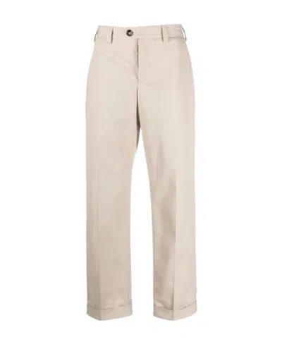 Pt Torino Pressed-crease Straight-leg Trousers In Nude