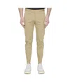 Pt Torino Slim Fit Cotton Trousers With Belt Loops In Brown