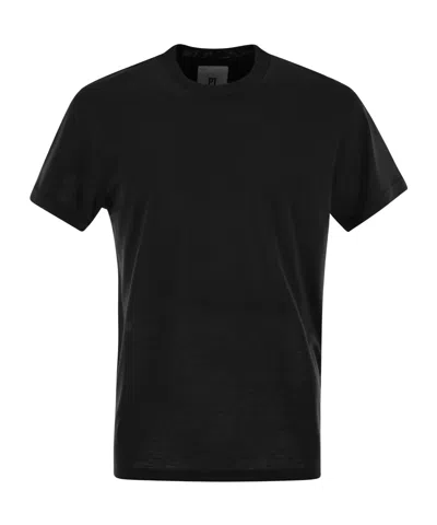 Pt Torino Plain Lightweight Crewneck T-shirt In Black