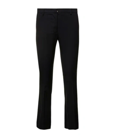 Pt Torino Pressed Crease Flared Trousers In Black