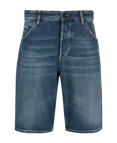 Pt Torino Straight-leg Denim Shorts In Blue