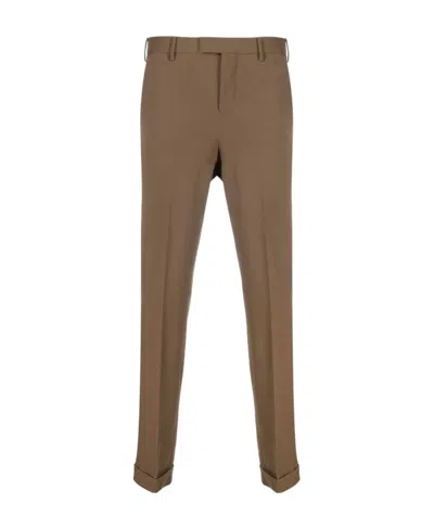 Pt Torino Straight-leg Tailored Trousers In Brown