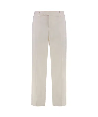 Pt Torino Stretch Cotton Trousers In White