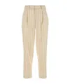 Pt Torino Embroidered Linen Blend Pant In Nude