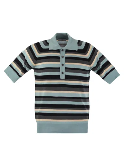 Pt Pantaloni Torino Cotton And Viscose Polo Shirt In Multi