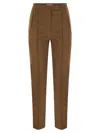 Pt Pantaloni Torino Frida Cotton And Silk Trousers With Pleat