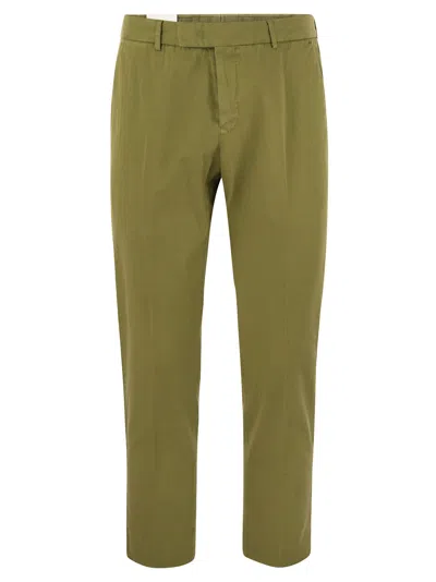 Pt Pantaloni Torino Rebel Cotton And Linen Trousers In Green