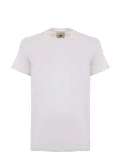 Pt T-shirt In Bianco Latte