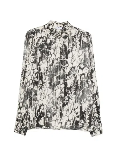 Pt Torino Abstract-print Long-sleeve Shirt In Black
