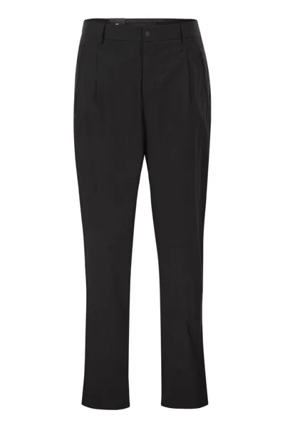 Pt Torino Active Stretch Technical Cotton Trousers In Black