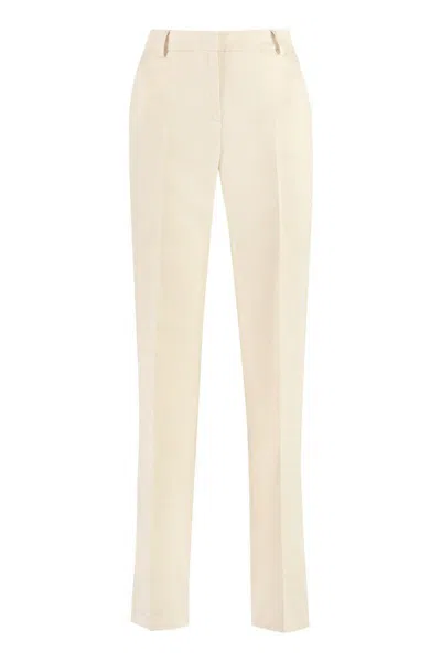 Pt Torino Ambra Cotton-linen Trousers In Neutral