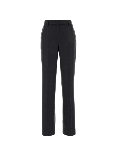 Pt Torino Ambra Wool-blend Straight-leg Pants In Gray