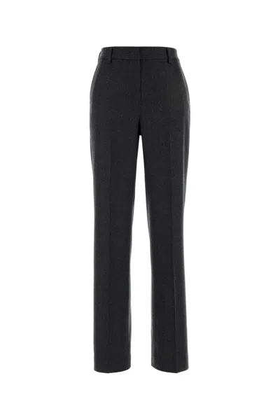Pt Torino Ambra Wool-blend Straight-leg Pants In Gray