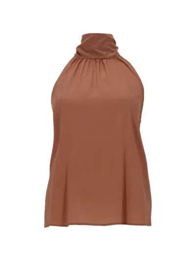 Pt Torino Anita Georgette Mini Top For Women In Brown