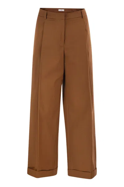Pt Torino Turn-up Trousers In Brown