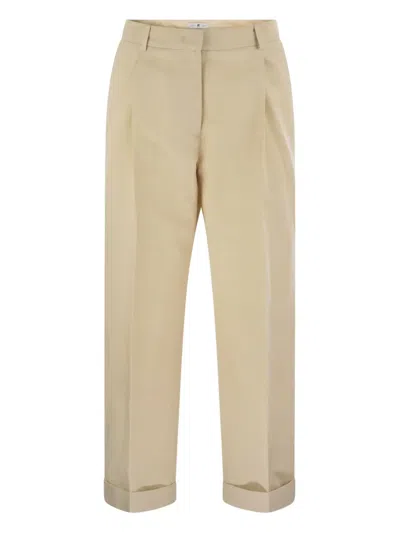Pt Torino Anna Pleated Trousers In Neutral