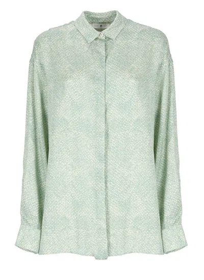 Pt Torino Aqua Green Viscose Shirt