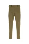Pt Torino Khaki Stretch Cotton Blend Pant In Green