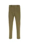 Pt Torino Trousers Stretch Cotton Front Crease In Green