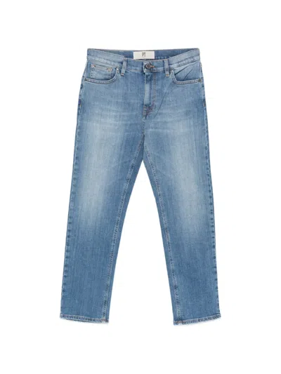 Pt Torino Audrey Faded-effect Five-pocket Jeans In Blue