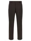 Pt Torino B-stretch Wool Pants With Front Button Closure In Brown