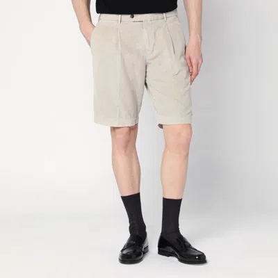 Pt Torino Straight Cotton Bermuda Shorts In Beige