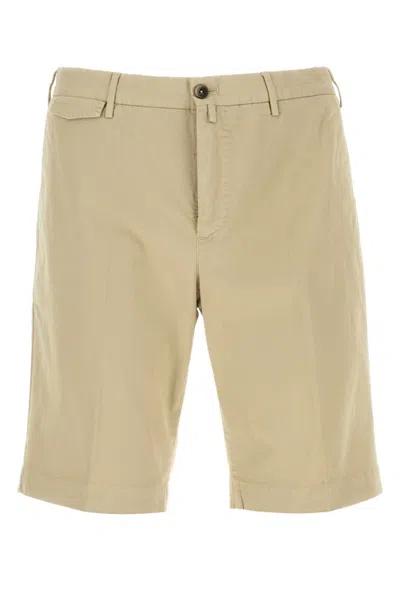 Pt Torino Beige Cotton Bermuda Shorts In Nude