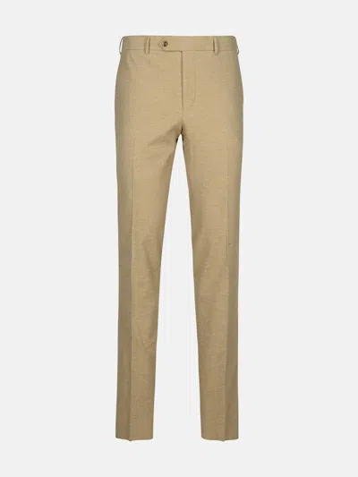 Pt Torino Beige Cotton Blend Trousers