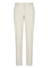 Pt Torino Beige Cotton Tailored Trousers In White