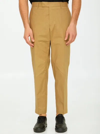 Pt Torino Beige Cotton Trousers