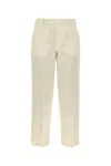 Pt Torino Pantalone Emma In Twill Avorio Donna