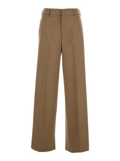 PT TORINO BEIGE FIVE POCKET TROUSERS IN WOOL BLEND WOMAN