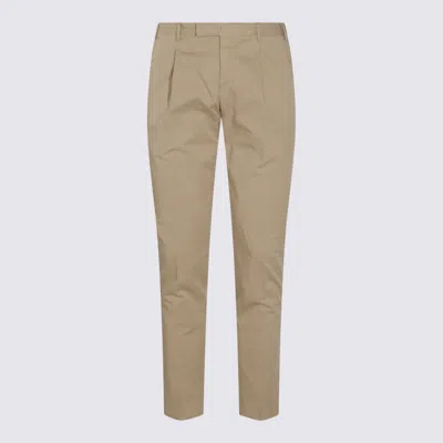 Pt Torino Trousers Front Pleats Tapered Leg In Brown