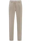 Pt Torino Beige Straight Fit Trouser In Gray