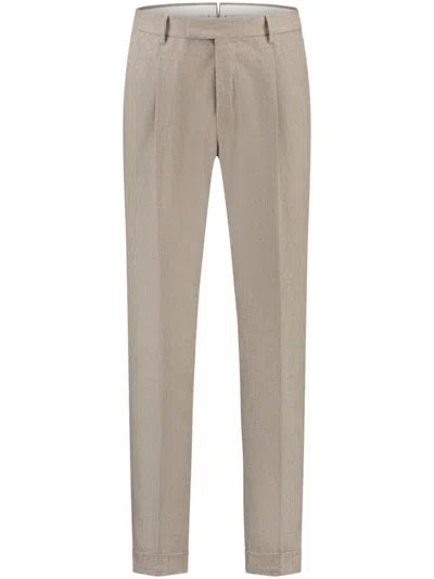 Pt Torino Beige Straight Fit Trouser In Gray
