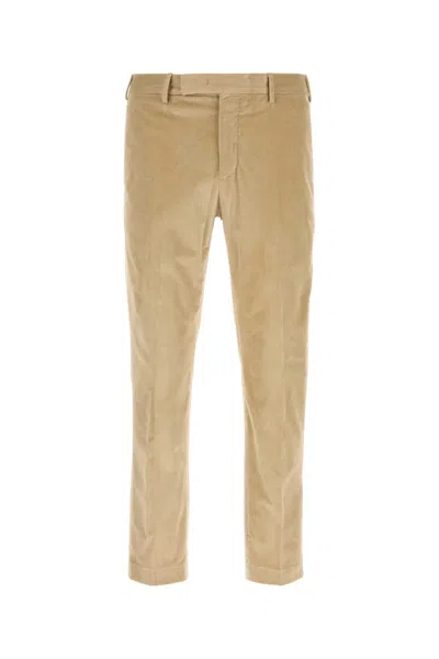 Pt Torino Beige Stretch Corduroy Pant In Neutral