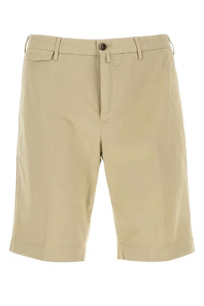 Pt Torino Beige Stretch Cotton Bermuda Shorts