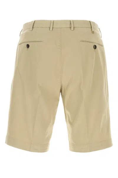 Pt Torino Beige Stretch Cotton Bermuda Shorts In Y041
